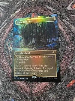 Three Tree City Borderless Foil MTG Bloomburrow Rare 0338 NM *MINTY* - Image 3
