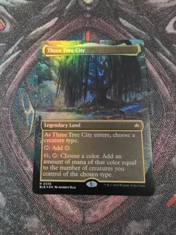 Three Tree City Borderless Foil MTG Bloomburrow Rare 0338 NM *MINTY* - Image 4