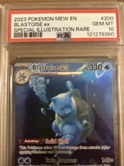 2023 Pokemon Mew En-151 Blastoise EX #200 Special Illustration Rare PSA 10 GM - Image 3