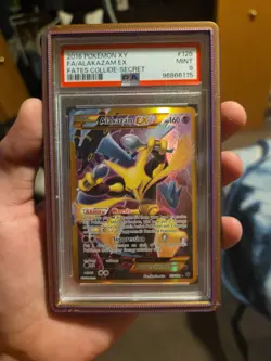 2016 POKEMON XY FATES COLLIDE SECRET #125 FULL ART/ALAKAZAM EX PSA 9 - Image 1