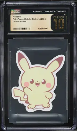 CGC 10 Pristine - Waving Pikachu - Pokemon PokePeace Mobile Sticker 2025 - Image 1