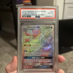 PSA - 6 2019 Pokemon Sun and Moon Fa/Blastoise GX Unbroken Bonds-Secret - Image 1