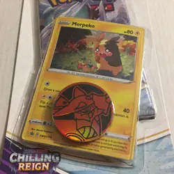 New Pokemon Holo Morpeko Chilling Reign Blister Pack + Coin - Image 2