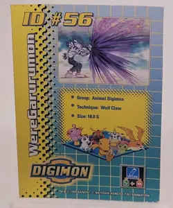 Bandai Digimon Trading Card ID#56 Weregarurumon Toy Exclusive Holo Rare - Image 3