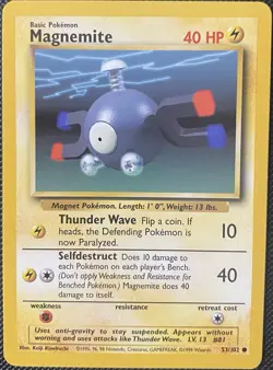 Magnemite 053/102 Base Set Regular - Pokemon Card - Image 1
