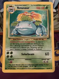 Pokemon TCG Venusaur Base Set Holographic Card 15/102 - Image 2