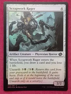 Magic The Gathering THE BROTHERS' WAR FOIL SCRAPWORK RAGER artifact card MTG - Image 1