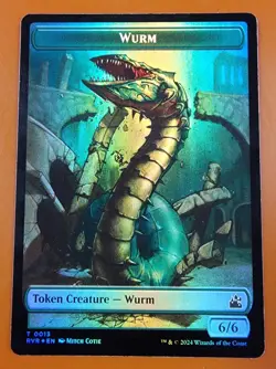 1x Elf Knight & Wurm (0013) | FOIL TOKEN | Ravnica Remastered | MTG Magic Cards - Image 2