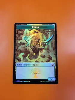 1x Elf Knight & Rhino (0011) | FOIL TOKEN | Ravnica Remastered | MTG Magic Cards - Image 4