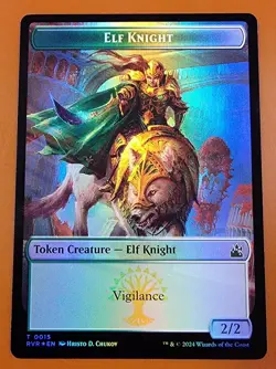 1x Elf Knight & Goblin (0009) | FOIL TOKEN | Ravnica Remastered | MTG Magic - Image 1