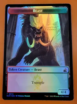 1x Elf Knight & Beast (0014) | FOIL TOKEN | Ravnica Remastered | MTG Magic Cards - Image 2