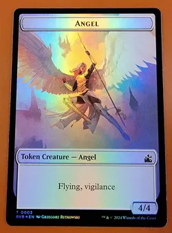 1x Elf Knight & Angel (0003) | FOIL TOKEN | Ravnica Remastered | MTG Magic Cards - Image 2