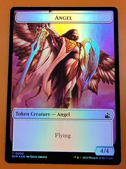 1x Elf Knight & Angel (0002) | FOIL TOKEN | Ravnica Remastered | MTG Magic Cards - Image 2