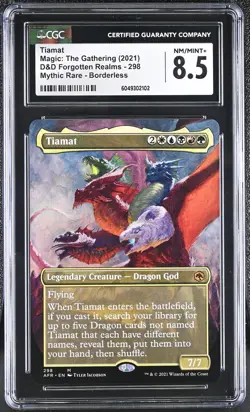 TIAMAT D&D Forgotten Realms Borderless Mythic CGC 8.5 MTG EDH [Nostalgium] - Image 1