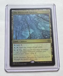 The Mycosynth Gardens 256/271 Phyrexia: All Will Be One Rare Land MTG NM/M - Image 1