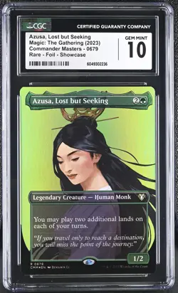 AZUSA, LOST BUT SEEKING Commander Masters Borderless Foil CGC 10 MTG - Image 1