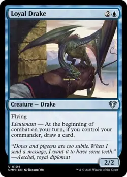 Loyal Drake -Foil Light Play MTG Commander Masters - Image 1