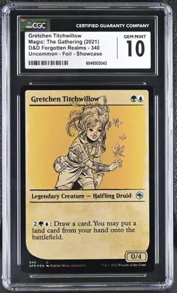 GRETCHEN TITCHWILLOW D&D Forgotten Realms Showcase Foil CGC 10 MTG [Nostalgium] - Image 1
