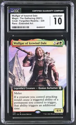 WULFGAR OF ICEWIND DALE Adventures in Forgotten Realms D&D Ext Art CGC 10 MTG - Image 1