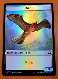 1x Bird & Angel (0002) | FOIL TOKEN | Ravnica Remastered | MTG Magic Cards - Image 1