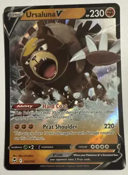 Pokemon Ursaluna V 102/195 Sword & Shield - Silver Tempest Holo Ultra Rare - Image 3