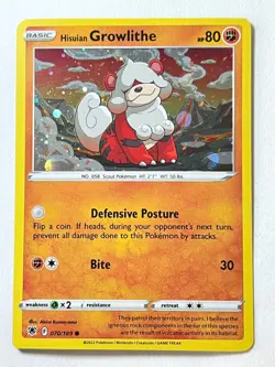 Hisuian Growlithe 070/189 Cosmos Holo Promo Fall Collector Chest Pokemon TCG NM - Image 1
