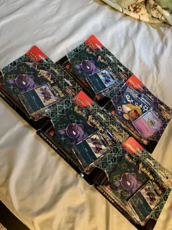 Pokemon SV4.5 Paldean Fates Tech Sticker Collection LOT OF 5 *SEALED* - Image 1