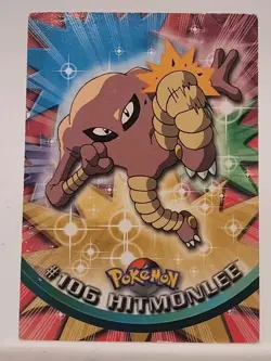 2000 Pokemon HITMONLEE #106 [Non-Holo] Topps Blue Logo 1st TV Animation NM-MT 😎 - Image 1