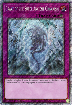 YuGiOh! Grave of the Super Ancient Organism RA03-EN077 Platinum Secret Rare 1st - Image 1