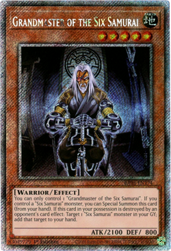 YuGiOh! Grandmaster of the Six Samurai RA03-EN174 Platinum Secret Rare 1st Editi - Image 1