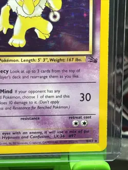 Hypno 8/62 Holo Fossil Set Pokemon Card NM/LP - Image 5