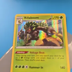 Pokemon Sword & Shield Rillaboom Cosmos Holo Rare Card 014/202 LP - Image 1