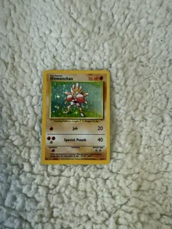 Pokemon TCG Hitmonchan Holo Card Base Set 007/102 Vintage - Image 1