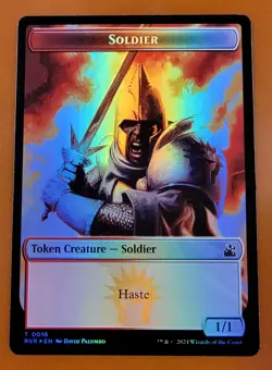 1x Spirit & Soldier (0016) | FOIL TOKEN | Ravnica Remastered | MTG Magic Cards - Image 2