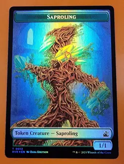 1x Saproling & Dragon (0007) | FOIL TOKEN | Ravnica Remastered | MTG Magic Cards - Image 1