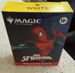 2025 SDCC EXCLUSIVE MAGIC THE GATHERING SPIDER MAN WHITE WELCOME DECK CARDS mtg - Image 1