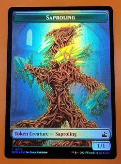1x Saproling & Angel (0002) | FOIL TOKEN | Ravnica Remastered | MTG Magic Cards - Image 1