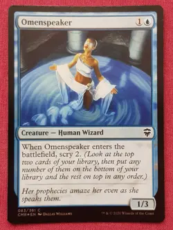 Magic The Gathering COMMANDER LEGENDS FOIL OMENSPEAKER blue card MTG - Image 1