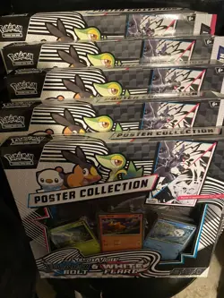 POKEMON BLACK BOLT WHITE FLARE POSTER COLLECTION BOX Poster And Promos Only - Image 1