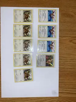 Pokemon Eevee Collectible Cards Lot Of 9 - Image 1