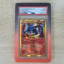 PSA 8 NEAR MINT Charizard 136/135 Plasma Storm Holo Secret Rare Pokemon Card - Image 1