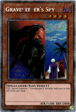YuGiOh! Gravekeeper's Spy - RA03-EN121 Platinum Secret Rare - 1st Edition NM/M - Image 1