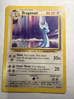 Pokemon Card Dragonair 18/102 Rare Base Set 1999 Vintage - Image 1
