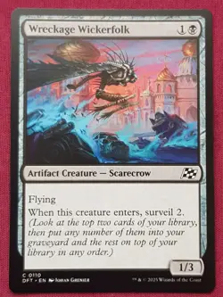 Magic The Gathering AETHERDRIFT WRECKAGE WICKERFOLK artifact card MTG - Image 1