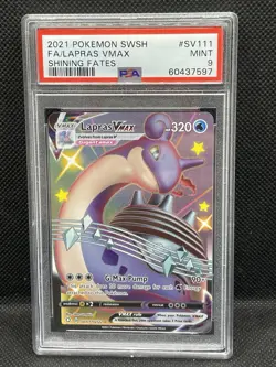 PSA 9 2021 Sword & Shield Shining Fates Pokemon Card TCG Lapras VMAX SV111/SV122 - Image 1