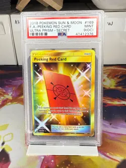 Peeking Red Card 169/156 Off Center Error PSA 9 (OC) - Image 1