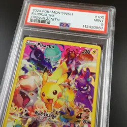 PSA 9 Pikachu 160/159 Crown Zenith Full Art Holo Graded Pokemon Card - Image 2