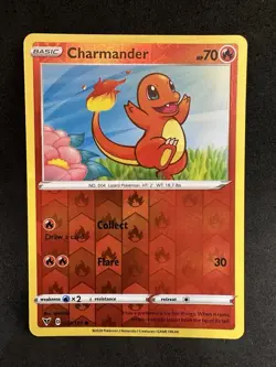 CHARMANDER 023/185 VIVID VOLTAGE POKEMON (REVERSE HOLO, NM) - Image 1