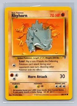 Pokemon Rhyhorn Legendary Collection 090/110 Light Play LP+ or Better - Image 1