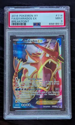 2016 POKEMON XY BREAKPOINT #114 FULL ART/GYARADOS EX PSA 9 - Image 1